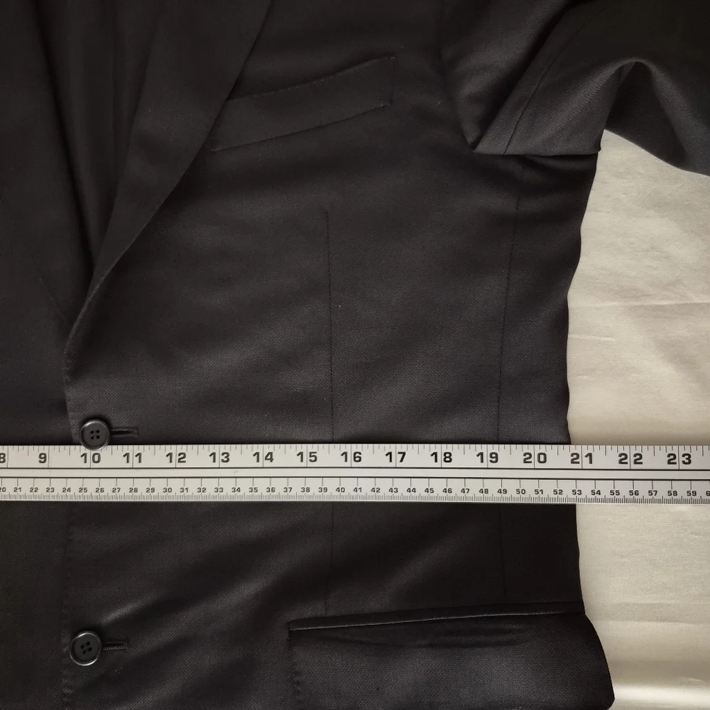 Canali 1934 Men's 100% Wool Travel Water‎ Resistant Black Italy 44L US